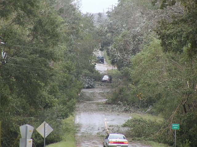 Co Rd 27, where the tornado came through and up into our yard. This is after they cleared one lane.